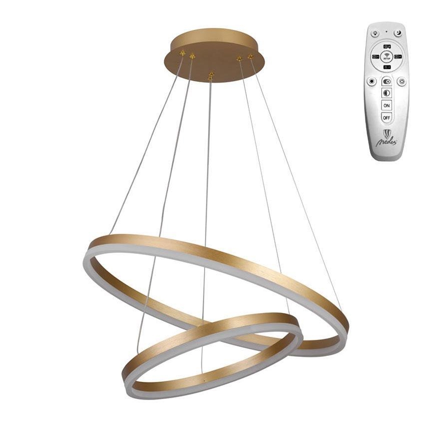 Brilagi - Lampadario sospeso dimmerabile a cavo CIRCLE LED/70W/230V 3000-6500K Ø 60 cm oro + telecomando