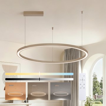 BRILAGI - Lampadario dimmerabile a sospensione su cavo PORTOFINO LED/60W/230V 3000-6000K Ø 80 cm beige + telecomando
