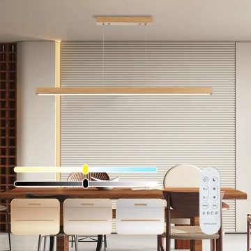 Brilagi - Lampadario dimmerabile LED a sospensione con cavo OAK SMART LED/30W/230V Wi-Fi Tuya rovere + telecomando