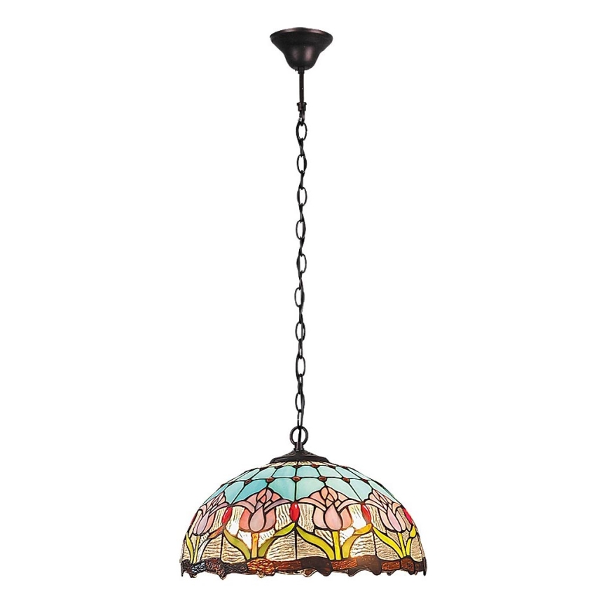 Brilagi - Lampadario in stile Tiffany a catena LORAS 2xE27/60W/230V