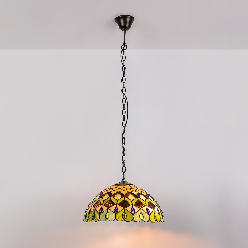 Brilagi - Lampadario in stile Tiffany a sospensione con catena MARGARET 2xE27/60W/230V