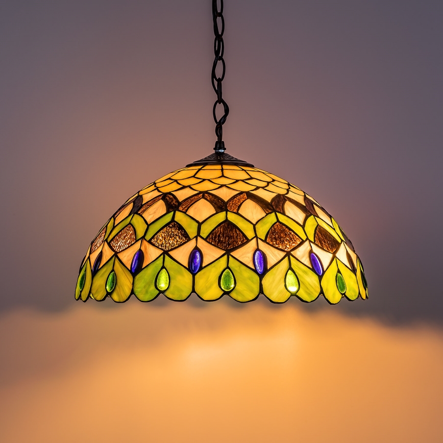 Brilagi - Lampadario in stile Tiffany a sospensione con catena MARGARET 2xE27/60W/230V