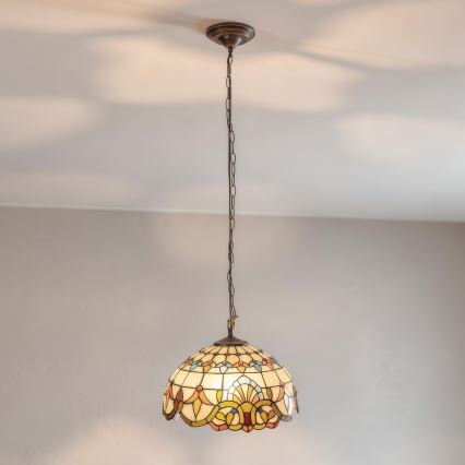 Brilagi - lampadario in vetro Tiffany a catena MIRABELLA 1xE27/60W/230V Ø 40 cm