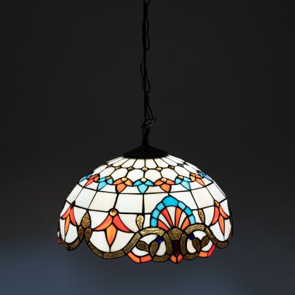 Brilagi - lampadario in vetro Tiffany a catena MIRABELLA 1xE27/60W/230V Ø 40 cm