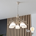 Brilagi - Lampadario LED a catena ANTICO 5xE27/60W/230V 3000K bianco patinato