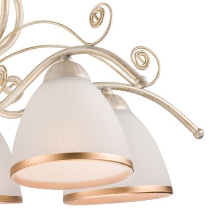 Brilagi - Lampadario LED a catena ANTICO 5xE27/60W/230V 3000K bianco patinato