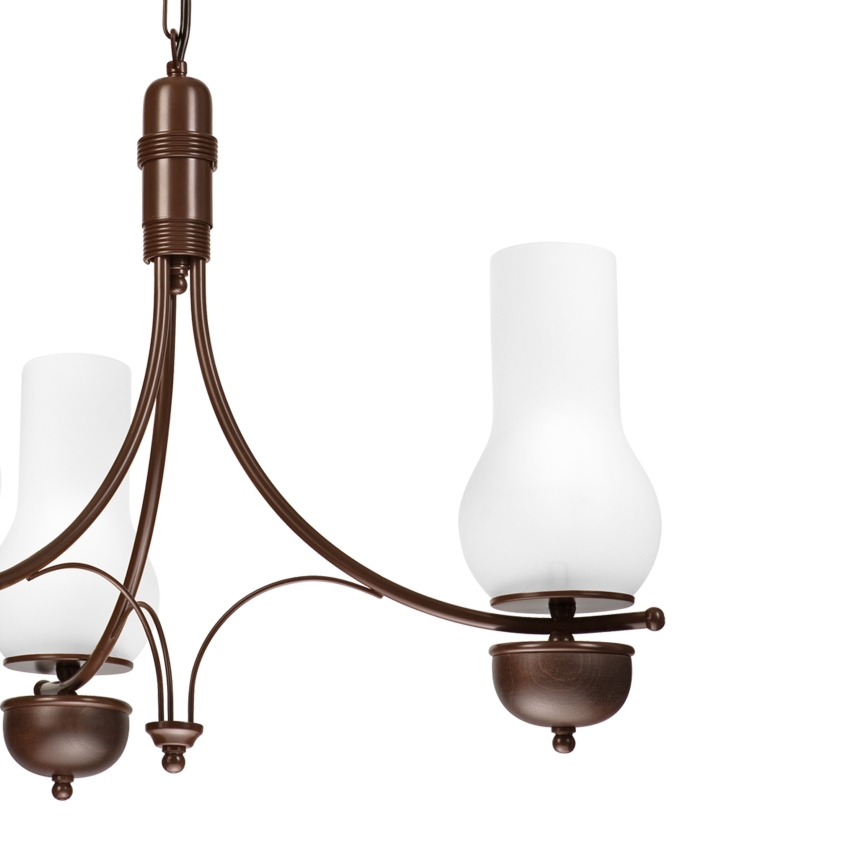 Brilagi - Lampadario LED a catena COTTAGE 3xE14/40W/230V faggio/marrone/bianco