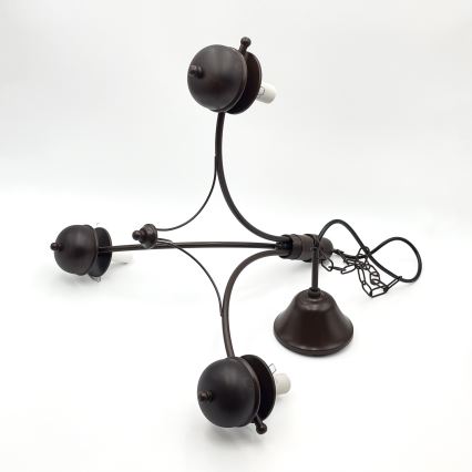 Brilagi - Lampadario LED a catena COTTAGE 3xE14/40W/230V faggio/marrone/bianco