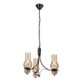 Brilagi - Lampadario LED a catena COTTAGE 3xE14/40W/230V quercia/nero/beige fumé