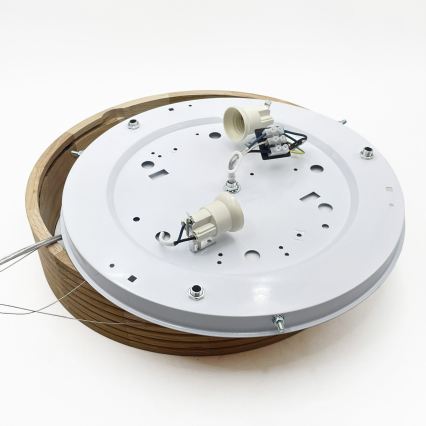 Brilagi - Lampadario LED a cavo CARVALHO MODERN 2xE27/60W/230V rovere Ø 37,5 cm