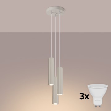 Brilagi - Lampadario LED a cavo CRESTO 3xGU10/10W/230V crema