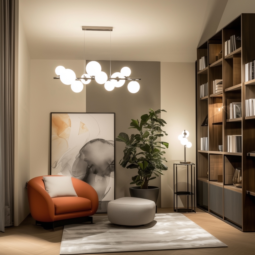 Brilagi - Lampadario LED a cavo MILLA 10xG9/3W/230V nero cromato/bianco