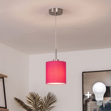 Brilagi - Lampadario LED a cavo NUBILA 1xE27/60W/230V Ø 14 cm rosa