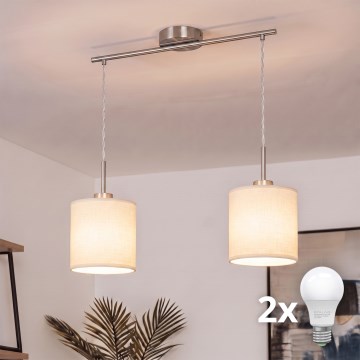 Brilagi - Lampadario LED a cavo NUBILA 2xE27/60W/230V crema