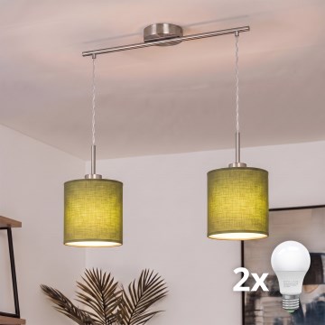 Brilagi - Lampadario LED a cavo NUBILA 2xE27/60W/230V verde