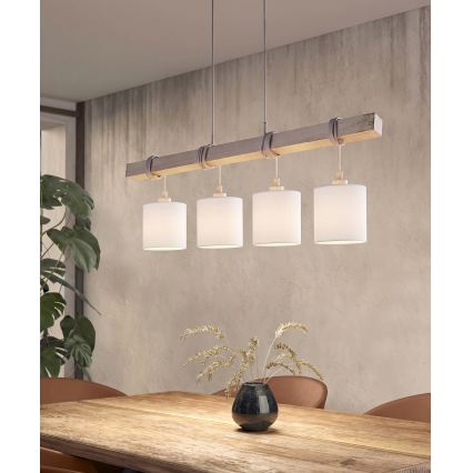 Brilagi - Lampadario LED a cavo NUBILA 4xE27/60W/230V grigio/bianco