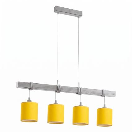 Brilagi - Lampadario LED a cavo NUBILA 4xE27/60W/230V grigio/giallo