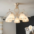 Brilagi - Lampadario LED a montaggio superficiale ANTICO 5xE27/60W/230V 3000K bianco patinato