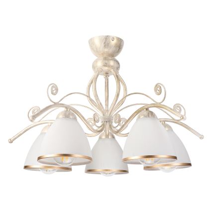 Brilagi - Lampadario LED a montaggio superficiale ANTICO 5xE27/60W/230V 3000K bianco patinato