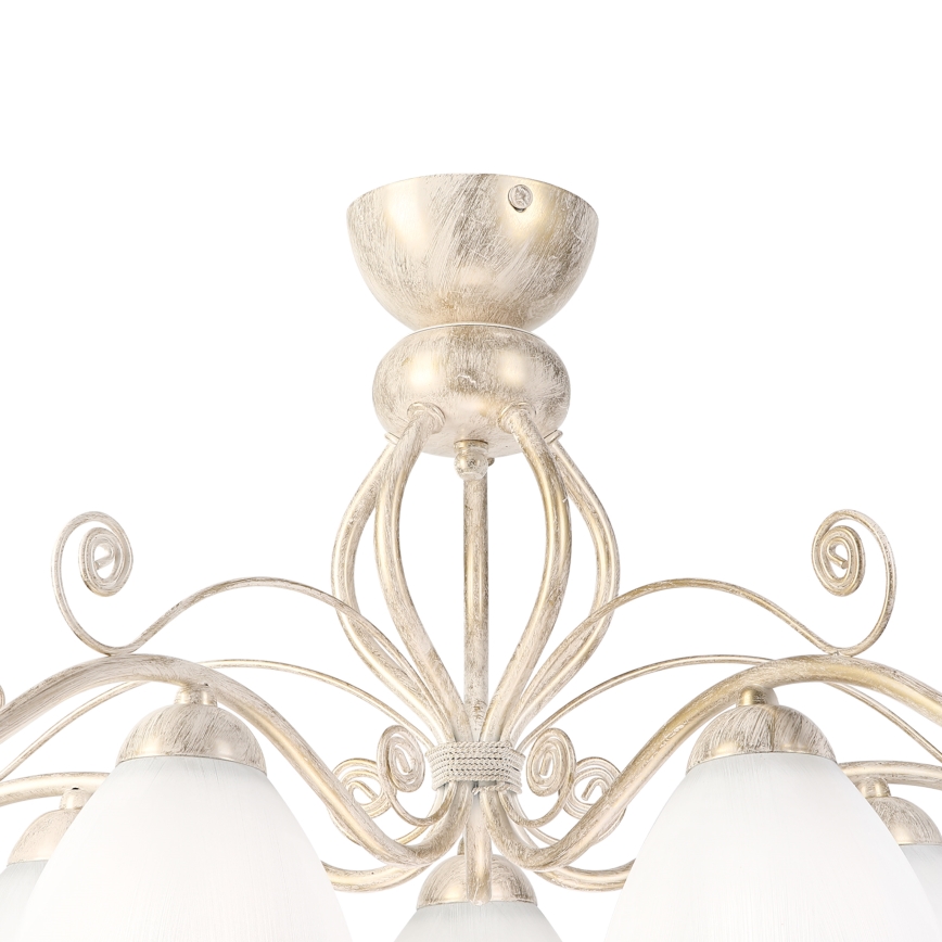 Brilagi - Lampadario LED a montaggio superficiale ANTICO 5xE27/60W/230V 3000K bianco patinato