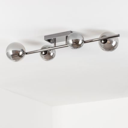 Brilagi - Lampadario LED a plafone MILLA 4xG9/3W/230V nero cromato/fumé