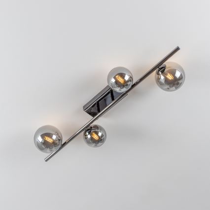 Brilagi - Lampadario LED a plafone MILLA 4xG9/3W/230V nero cromato/fumé