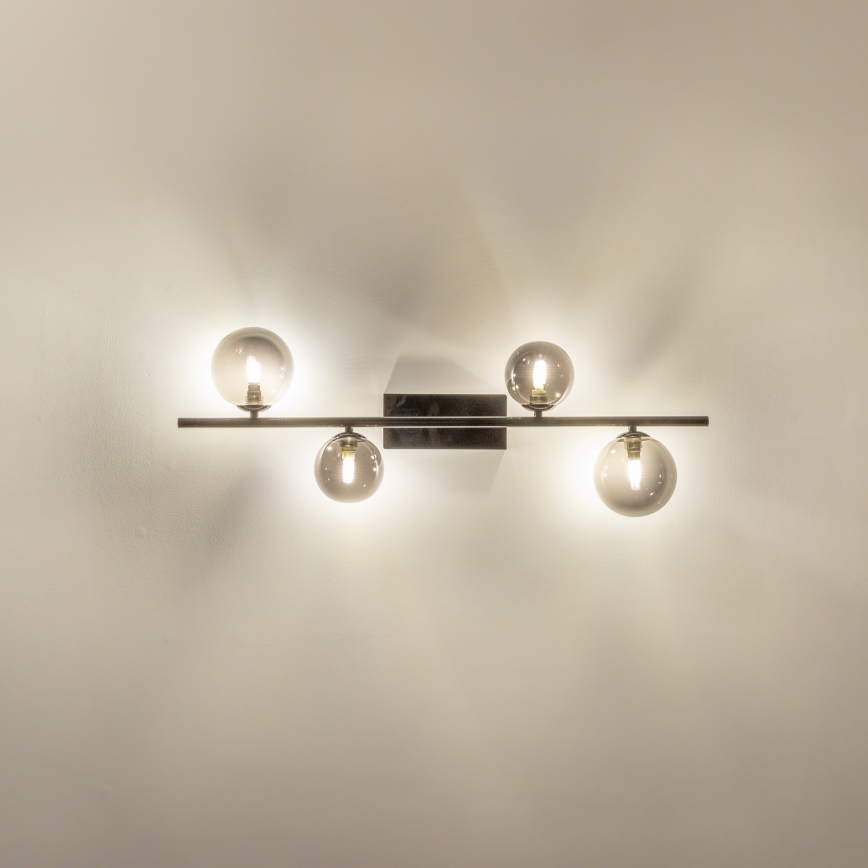 Brilagi - Lampadario LED a plafone MILLA 4xG9/3W/230V nero cromato/fumé