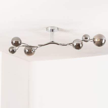 Brilagi - Lampadario LED a plafone MISTEL 6xG9/3W/230V nero cromato/fumé