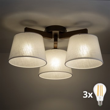 BRILAGI - Lampadario LED a soffitto LATTE 3xE27/15W/230V pino/beige