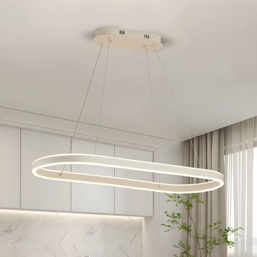 Brilagi - Lampadario LED a sospensione con cavi PONDIE LED/45W/230V 80x30 cm bianco