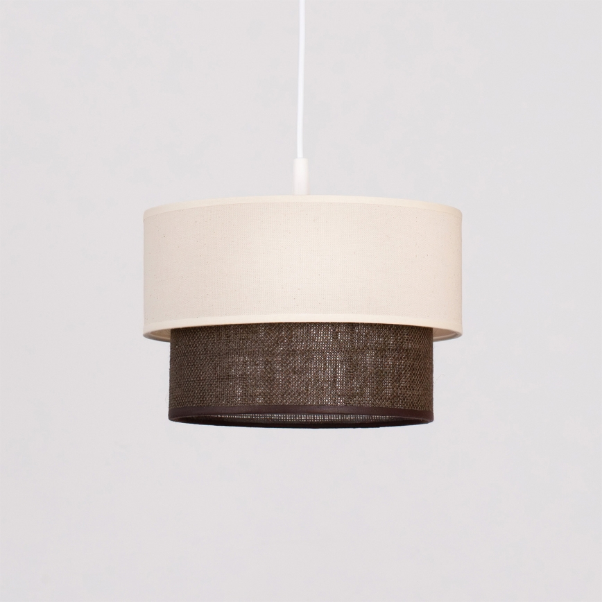 Brilagi - Lampadario LED a sospensione con cavo BOHO STYLE 1xE27/15W/230V Ø 25 cm crema/marrone