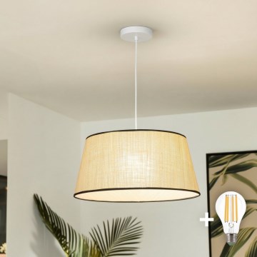 Brilagi - Lampadario LED a sospensione con cavo CERIA 1xE27/40W/230V Ø 50 cm beige