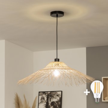 Brilagi - Lampadario LED a sospensione con cavo CERIA BOHO 1xE27/40W/230V Ø 100 cm in bambù