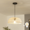 Brilagi - Lampadario LED a sospensione con cavo CERIA BOHO 1xE27/40W/230V Ø 60 cm in rattan