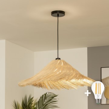 Brilagi - Lampadario LED a sospensione con cavo CERIA BOHO 1xE27/40W/230V Ø 70 cm rattan