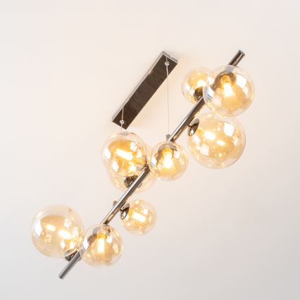 Brilagi - Lampadario LED a sospensione con cavo MILLA 10xG9/3W/230V, nero cromato/oro