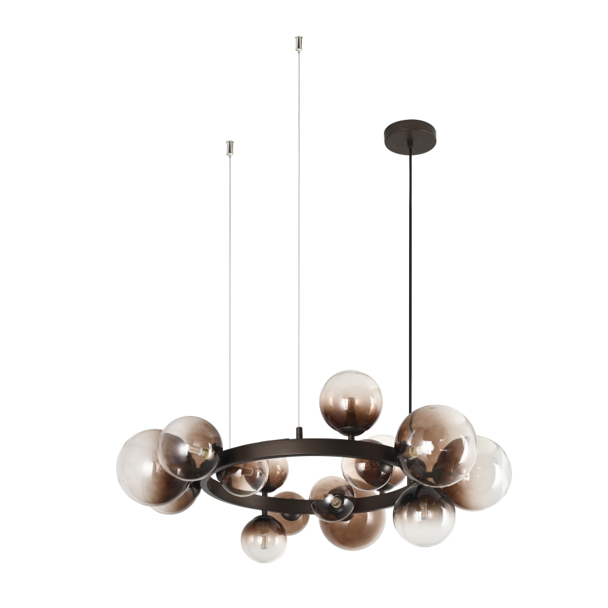 BRILAGI - Lampadario LED a sospensione con cavo MILLA 15xG9/3W/230V marrone/marrone fumé