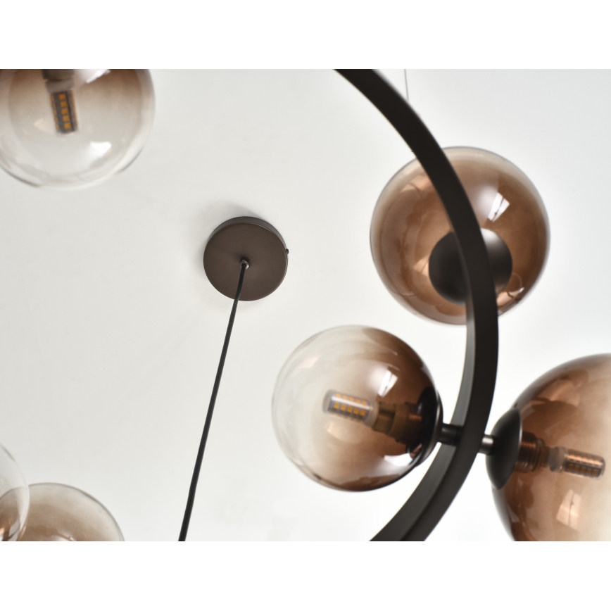 BRILAGI - Lampadario LED a sospensione con cavo MILLA 15xG9/3W/230V marrone/marrone fumé