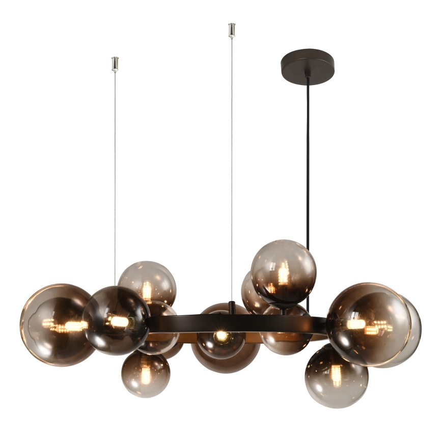 BRILAGI - Lampadario LED a sospensione con cavo MILLA 15xG9/3W/230V marrone/marrone fumé