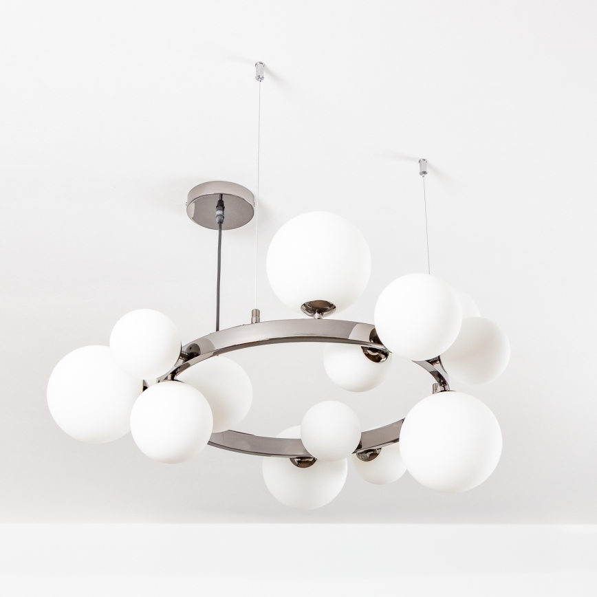 Brilagi - Lampadario LED a sospensione con cavo MILLA 15xG9/3W/230V nero cromato/bianco
