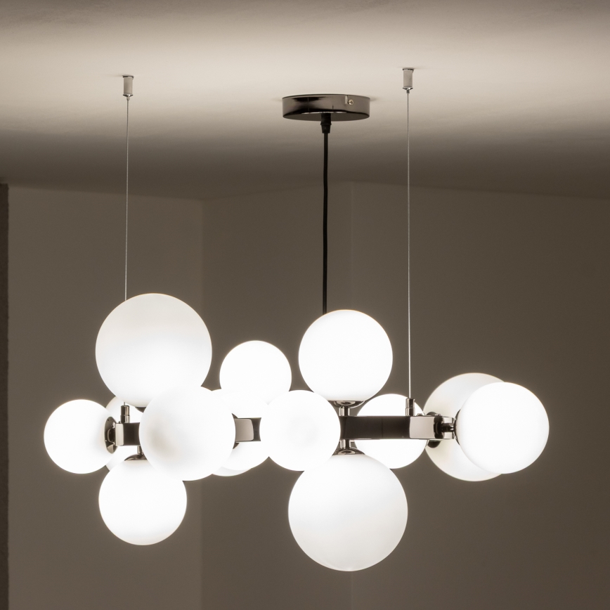 Brilagi - Lampadario LED a sospensione con cavo MILLA 15xG9/3W/230V nero cromato/bianco
