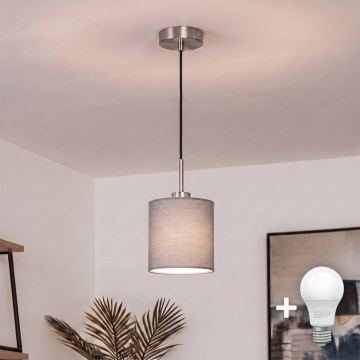 Brilagi - Lampadario LED a sospensione con cavo NUBILA 1xE27/60W/230V Ø 14 cm nero/grigio chiaro