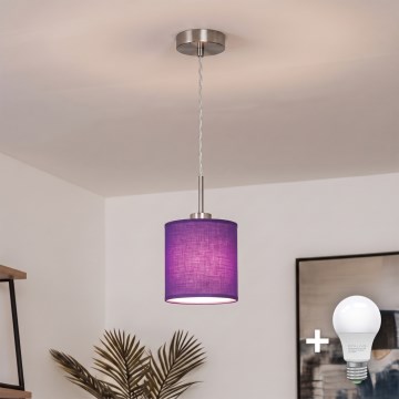 Brilagi - Lampadario LED a sospensione con cavo NUBILA 1xE27/60W/230V Ø 14 cm viola