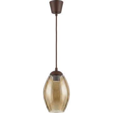 Brilagi - Lampadario LED a sospensione con cavo RETRO GLASS, 1xE27/60W/230V, diametro 17 cm, marrone/beige fumé