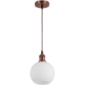 Brilagi - Lampadario LED a sospensione con cavo RETRO GLASS 1xE27/60W/230V Ø 15 cm bianco
