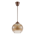 Brilagi - Lampadario LED a sospensione con cavo RETRO GLASS 1xE27/60W/230V Ø 18 cm marrone/marrone fumé