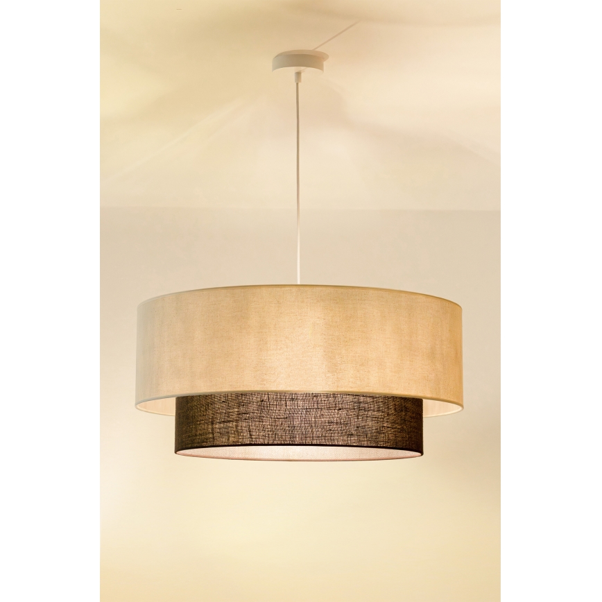 Brilagi - Lampadario LED a sospensione con cavo Stile Boho 3x E27/15W/230V Ø 60 cm crema/marrone