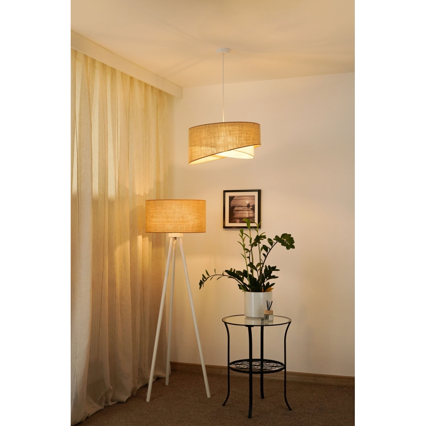 Brilagi - Lampadario LED a sospensione con filo LYRA 1xE27/15W/230V beige/color crema