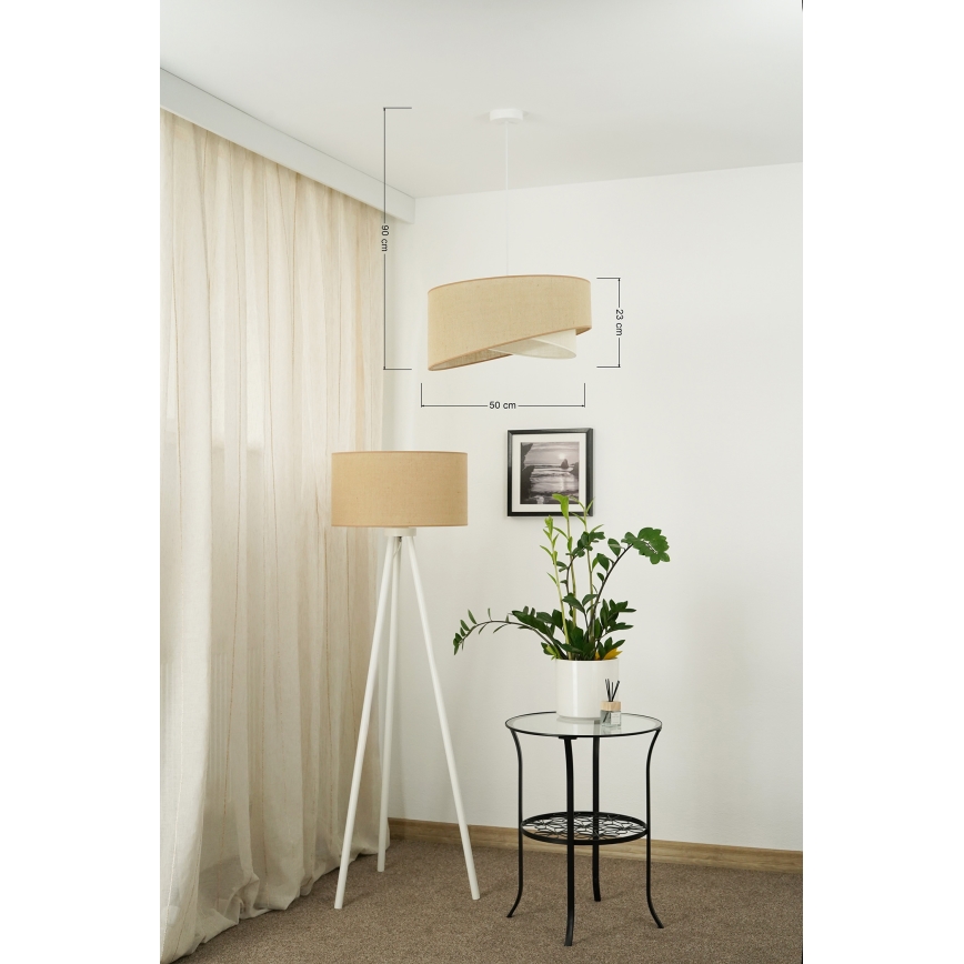 Brilagi - Lampadario LED a sospensione con filo LYRA 1xE27/15W/230V beige/color crema