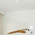 Brilagi - Lampadario LED a sospensione con filo LYRA 1xE27/15W/230V bianco/beige/oro